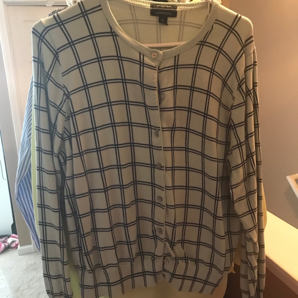 🔴 Lands End Cardigan Size 1X
